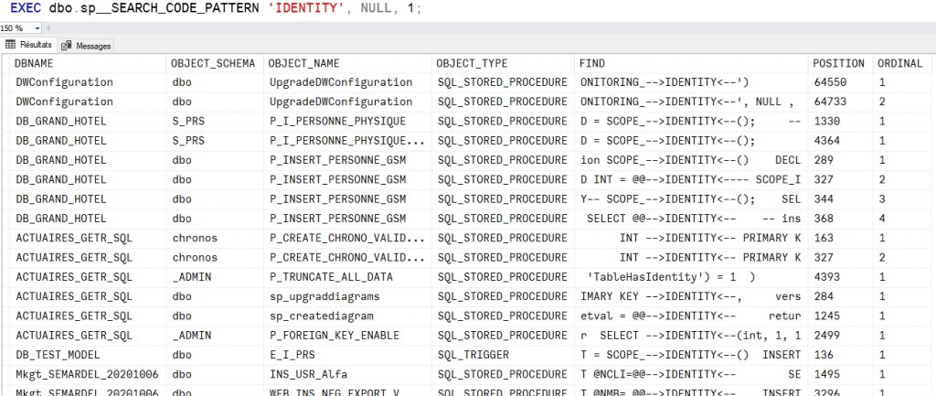 recherche de motif SQL Server (GREP)
